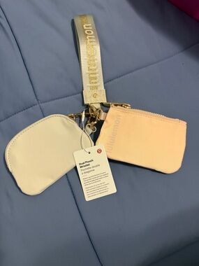 Lululemon Dual Pouch Wristlet – Cream/Blush – NWT